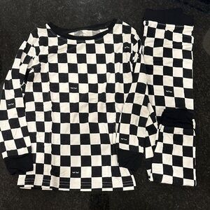 Little Sleepies Black and White Checkered Pajama Set
